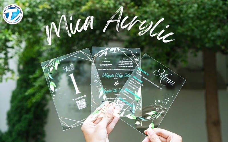 Thiệp cưới trên mica độc đáo